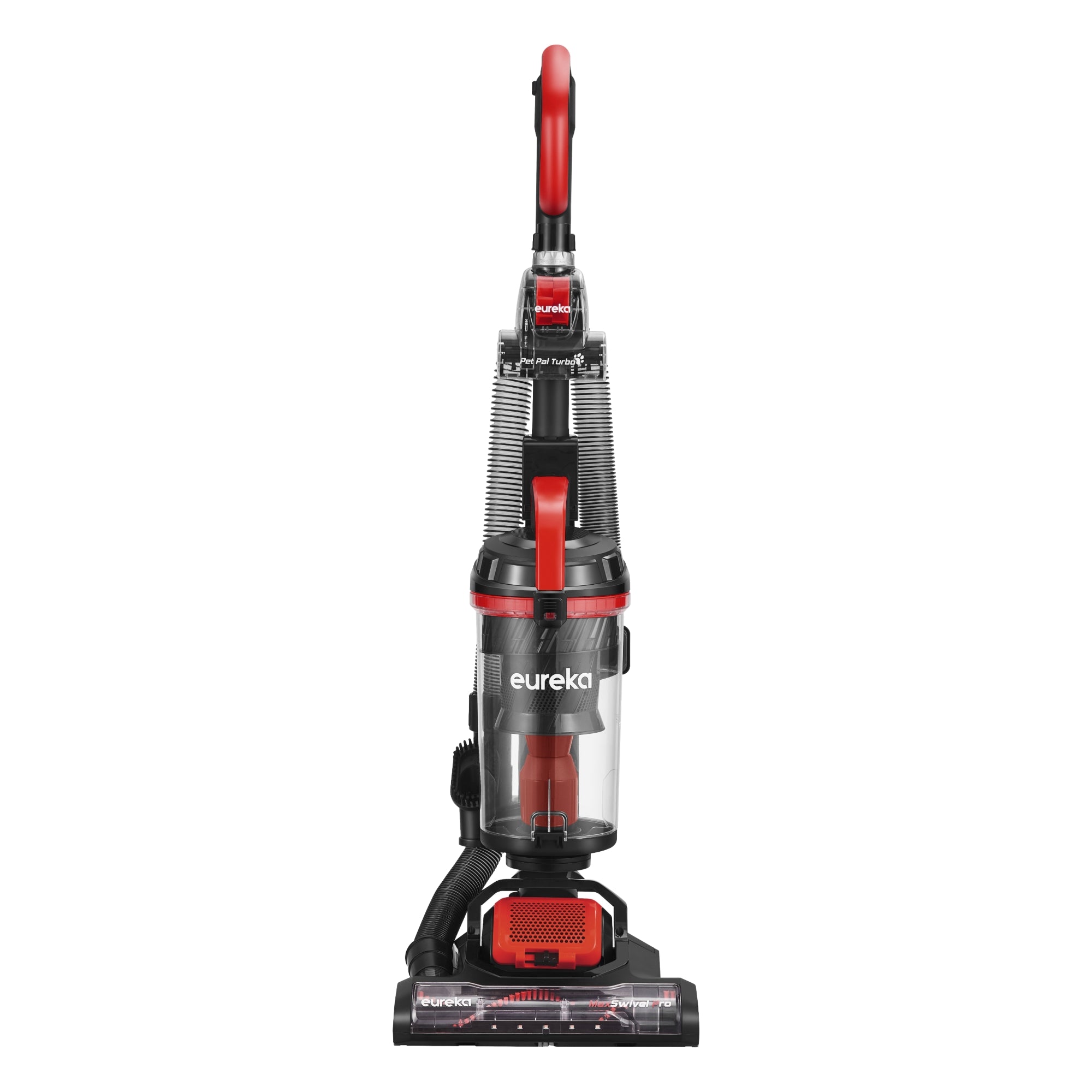 Max Swivel Bagless Corded Cyclone Filter Upright Vacuum for Multisurface in Red